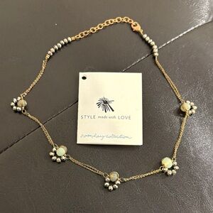 Noonday Collection Gold and Cream Floral Necklace